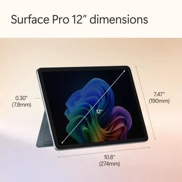 Alt view image 7 of 7 - Microsoft 12" Surface Pro Copilot+ PC, Snapdragon X Plus 8-Core, 16GB RAM, 512GB UFS, Device Only, Ocean, Latest Model
