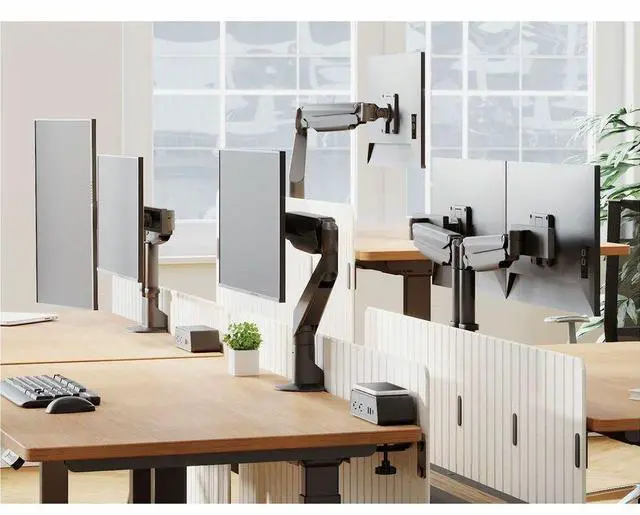 Alt view image 2 of 3 - HAT Design Works E2-2-104 Mounting Arm for Monitor, Display Screen - Black - Landscape/Portrait - Height Adjustable - 2 Display(s) Supported - 27" Screen Support - 40 lb Load Capacity - 75 x 75,