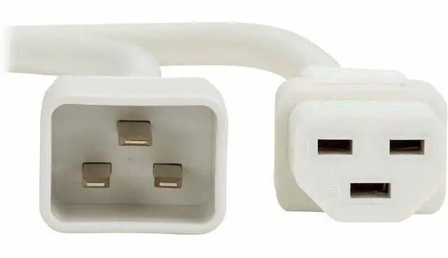 Alt view image 2 of 7 - Eaton Tripp Lite Series Power Cord, C20 to C21 - Heavy-Duty, 20A, 250V, 12 AWG, 3 ft. (0.9 m), White - For Network Switch, PDU, UPS, Switch, Server, Network Device, Rack, Blade Server, Router - 12 Gau