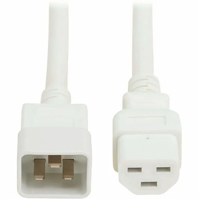 Alt view image 3 of 7 - Eaton Tripp Lite Series Power Cord, C20 to C21 - Heavy-Duty, 20A, 250V, 12 AWG, 3 ft. (0.9 m), White - For Network Switch, PDU, UPS, Switch, Server, Network Device, Rack, Blade Server, Router - 12 Gau