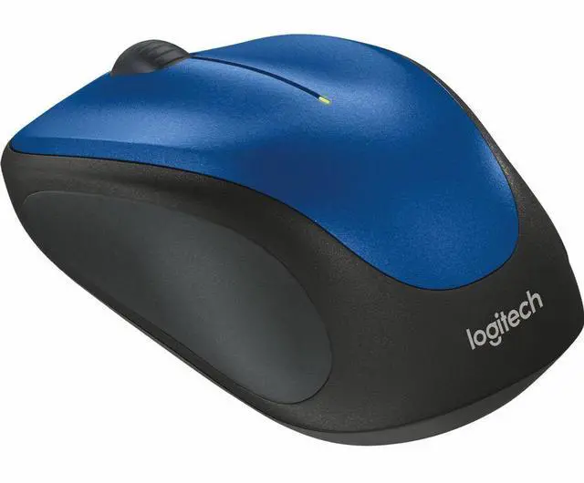 Alt view image 2 of 3 - Logitech M317 Wireless Mouse - Optical - Wireless - Radio Frequency - 2.40 GHz - Blue, Black - USB - 1000 dpi - Scroll Wheel - 3 Button(s) - 1 Programmable Button(s) - Small Hand/Palm Size - Symmetric