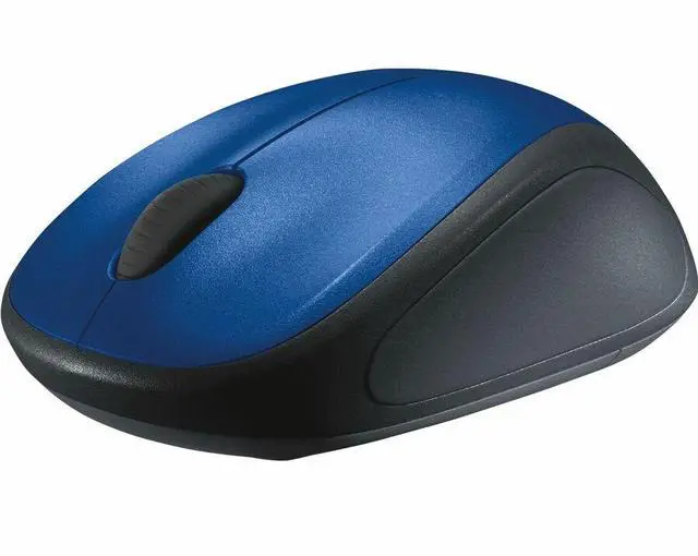 Alt view image 3 of 3 - Logitech M317 Wireless Mouse - Optical - Wireless - Radio Frequency - 2.40 GHz - Blue, Black - USB - 1000 dpi - Scroll Wheel - 3 Button(s) - 1 Programmable Button(s) - Small Hand/Palm Size - Symmetric