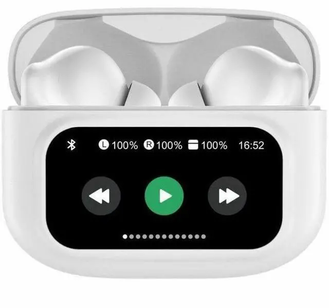 Alt view image 6 of 7 - Adesso XTREAM T3 Bluetooth Wireless Earbuds with ANC and Touch Controlled Wireless Charging Case - White