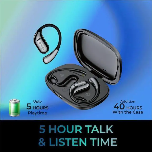 Alt view image 3 of 8 - Adesso Xtream T5 Open-Ear Bluetooth Water Resistant Earbuds XTREAMT5