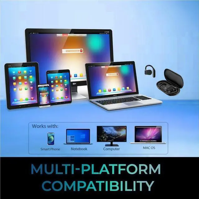 Alt view image 4 of 8 - Adesso Xtream T4 Open-Ear Bluetooth Earbuds with Charging Case XTREAMT4