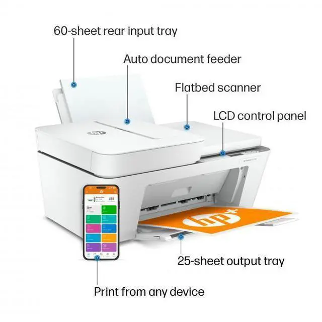 Alt view image 13 of 13 - HP DeskJet 4158e All-in-One Wireless Color Inkjet Printer W/ 6 Months Free Instant Ink W/ HP Plus