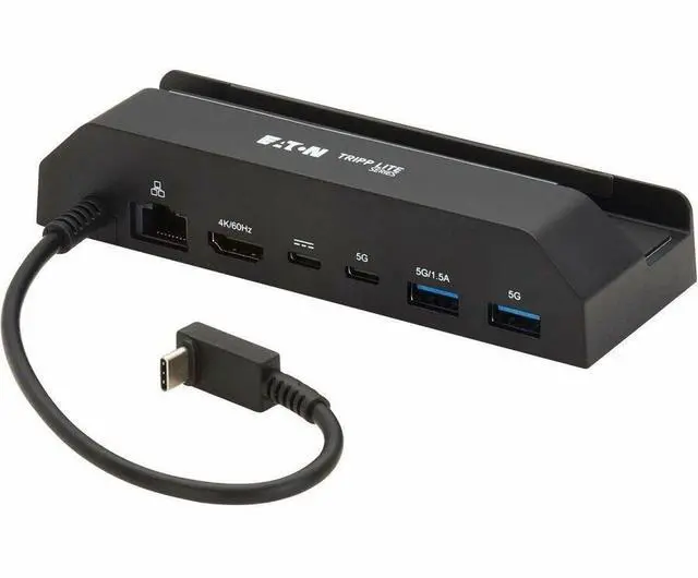 Alt view image 6 of 8 - Eaton Tripp Lite Series USB-C Docking Station for Steam Deck and ROG Ally - 4K 60 Hz HDMI, USB Hub, Gigabit Ethernet, 100W PD Charging - for Monitor, HDTV, Video Game System, Keyboard, Mouse, Hard Dri