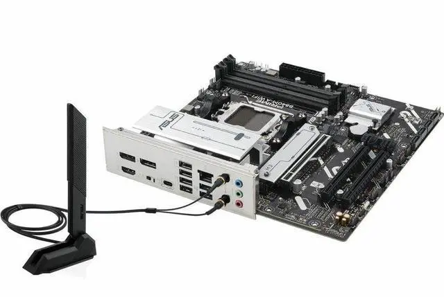 Alt view image 3 of 15 - ASUS PRIME B840M-A WIFI-CSM AMD AM5 B840 mATX motherboard, Advanced AI Ready, DDR5, PCIe 4.0 Ready, three M.2 slots, Wi-Fi 6E, 2.5Gb LAN, DisplayPort, HDMI, USB 5Gbps Type-C, BIOS FlashBack, Aura