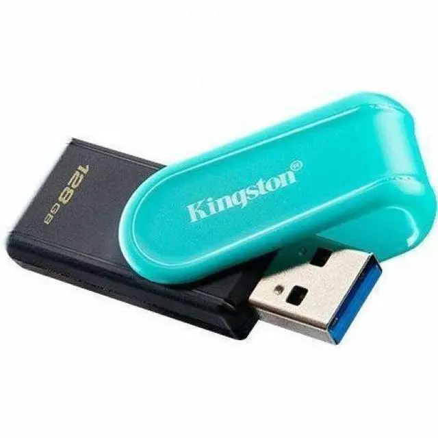 Alt view image 3 of 5 - Kingston DataTraveler Exodia S USB Flash Drive - 128 GB - USB 3.2 (Gen 1) - Black, Turquoise - 5 Year Warranty