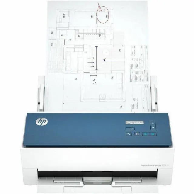 Alt view image 4 of 7 - HP Scanjet Enterprise Flow 9000 s1 Sheetfed Scanner - 600 x 600 dpi Optical - 24-bit Color - 48-bit Grayscale - Grayscale Scan - Duplex Scanning - Cut Sheet Paper, Laser Paper, Pre-punched Paper, Cheq