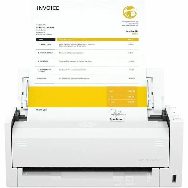 Alt view image 6 of 7 - HP ScanJet Pro 4200 s1 Sheetfed Scanner - 600 x 600 dpi Optical - 24-bit Color - 48-bit Grayscale - Grayscale Scan - Duplex Scanning - Banner Paper, Brochure, Inkjet Paper, Plain Paper, Photo Paper, E