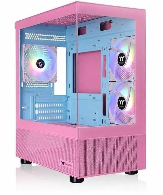 Alt view image 14 of 20 - Thermaltake View 170 TG ARGB m-ATX Chassis; 3x120mm ARGB Lite Fans Included; 280mm Radiator Support; 340mm GPU Clearance; 160mm Air Cooler Max Height; Bubble Pink; CA-1Z4-00MAWN-01