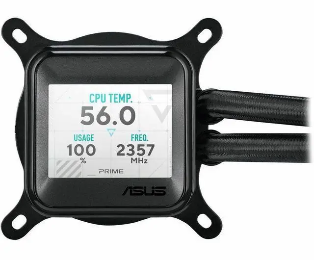 Alt view image 7 of 15 - Asus PRIME LC 360 ARGB LCD Cooling Fan/Radiator/Water Block/Pump - 3 x Fan(s) - 77.22 CFM Maximum Airflow - 2500 rpm - Compatible Intel Socket: Socket LGA-1851, LGA-1700, LGA-1200, LGA-115X - Compatib