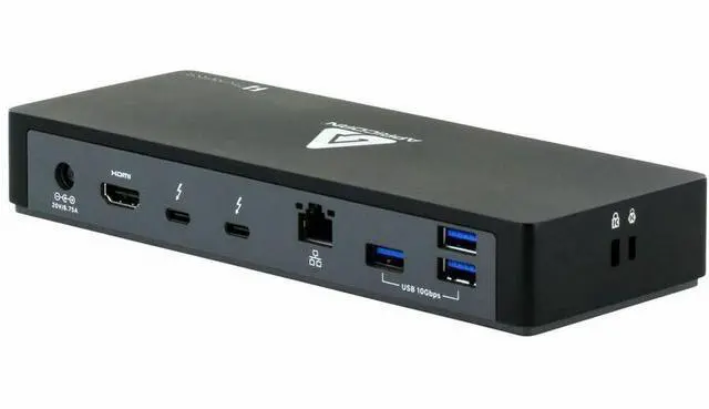 Alt view image 3 of 7 - Apricorn Aegis Thunderbolt 4 Docking Station - for Notebook, Tablet, Cellular Phone, Mouse, Keyboard, Speaker, Headphone, Microphone, Hard Drive, MacBook, iPad, ... - Charging Capability - Memory Card