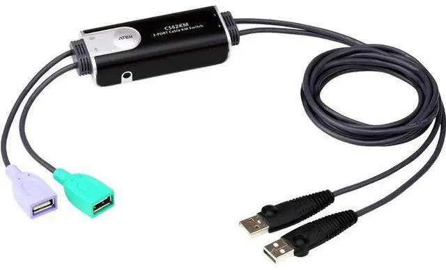 Alt view image 4 of 5 - ATEN 2-Port USB Boundless Cable KM Switch