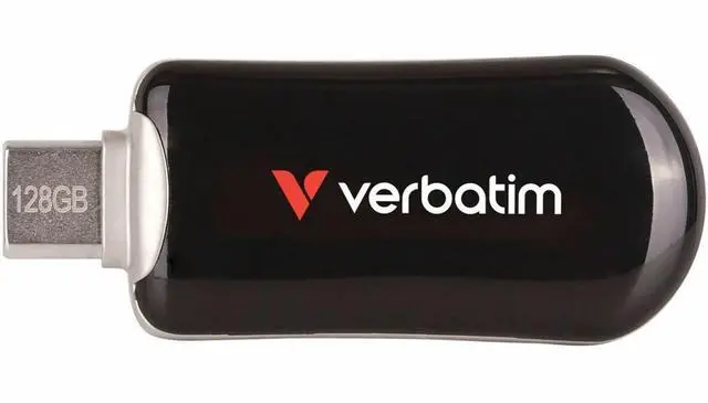 Alt view image 4 of 12 - Verbatim 128GB Plectra USB-C Flash Drive - Black - 128 GB - USB 3.2 (Gen 1) Type C - Black