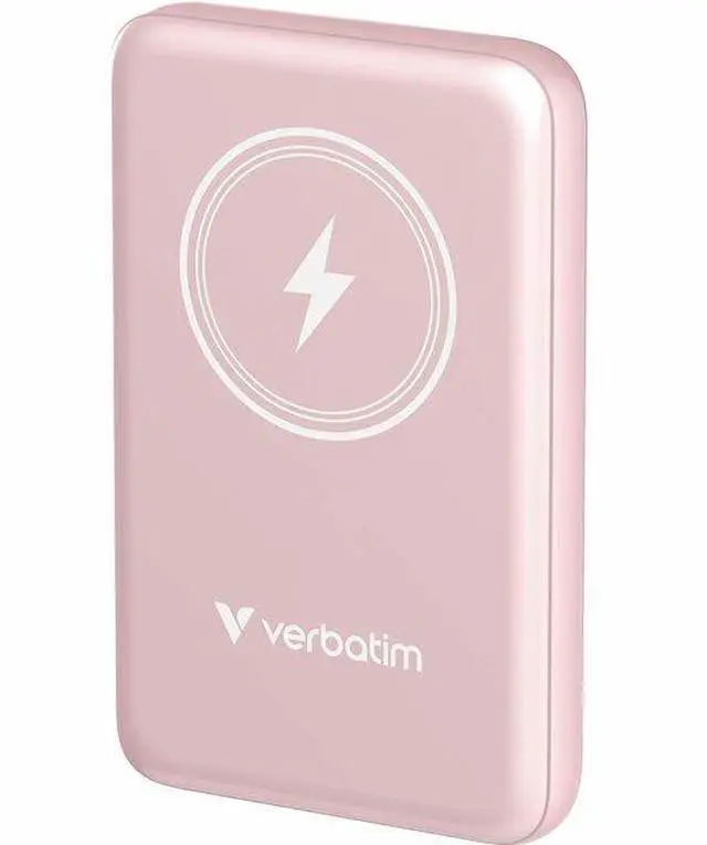 Main image of Verbatim Charge 'n' Go Magnetic Wireless Power Bank 10000 mAh - Pink - 10000 mAh - 20 W - USB Type-C Connector - 1 x USB - Pink