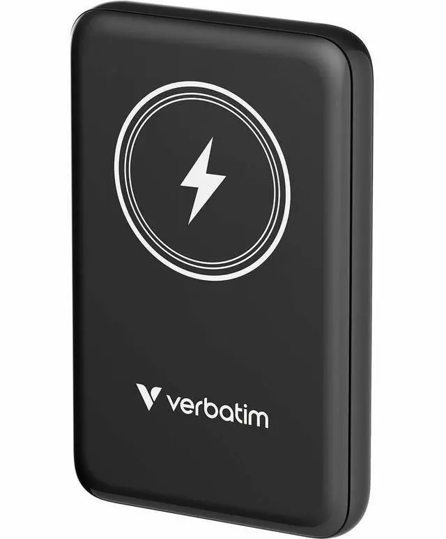 Alt view image 6 of 8 - Verbatim Charge 'n' Go Magnetic Wireless Power Bank 10000 mAh - Black - For Smartphone - Lithium Polymer (Li-Polymer) - 10000 mAh - 15 W - 2.40 A, 2.22 A, 1.67 A - 5 V DC, 9 V DC, 12 V DC Ou