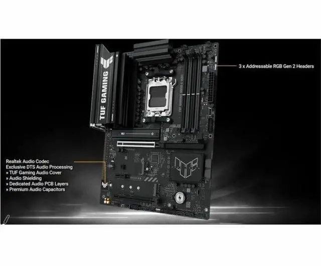 Alt view image 3 of 7 - ASUS TUF GAMING B850-E WIFI equipped with outstanding features, 8-layer PCB, 8+2+1 80A stages, DDR5, PCIe 5.0 x16, three M.2, Wi-Fi 6E, 2.5Gb, USB Type-C