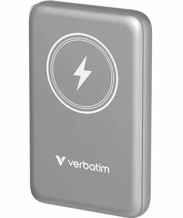 Main image of Verbatim Charge 'n' Go Magnetic Wireless Power Bank 10000 mAh - Grey - For Smartphone, Mobile Device, Qi-enabled Device - Lithium Polymer (Li-Polymer) - 10000 mAh - 15 W - 2.40 A, 2.22 A, 1.