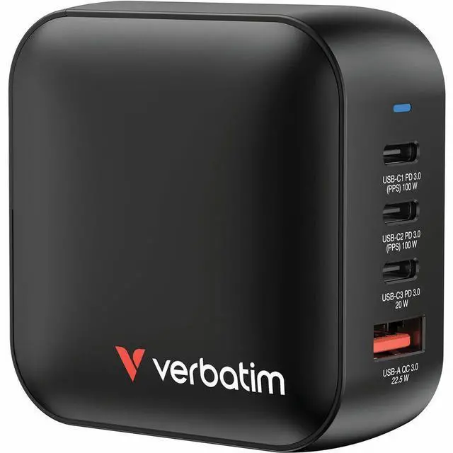 Alt view image 2 of 8 - Verbatim Mini GaN Charger 70W 3 Port - 70 W - 120 V AC, 230 V AC Input - 1