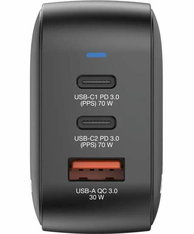 Alt view image 5 of 8 - Verbatim Mini GaN Charger 70W 3 Port - 70 W - 120 V AC, 230 V AC Input - 1