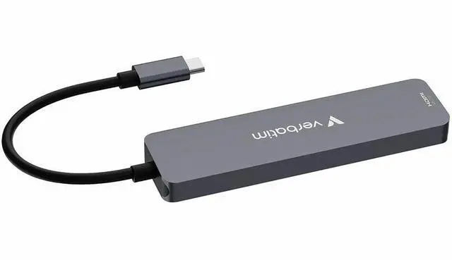Alt view image 2 of 11 - Verbatim USB-C Essentials Multiport Hub- 6 Ports - for Camera - Charging Capability - Memory Card Reader - SD, microSD - USB Type C - 4K @30Hz - 3840 x 2160 - 3 x USB Ports - 2 x USB Type-A Ports - US