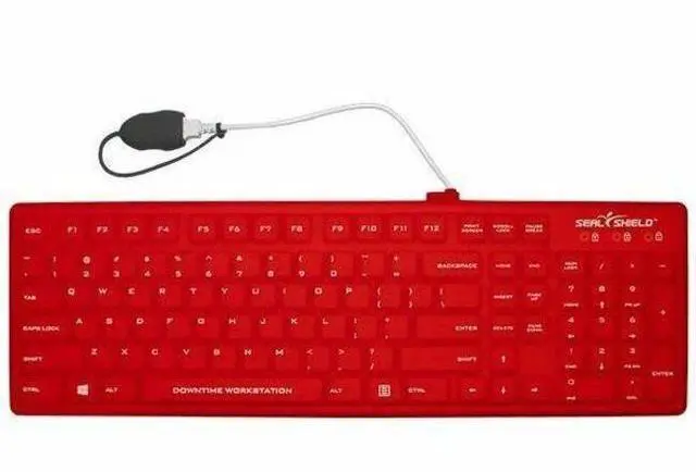 Main image of Seal Shield Seal Silk Pro SRK104 Keyboard - Cable Connectivity - USB Interface - Windows 11 - PC - Mechanical Keyswitch - Red