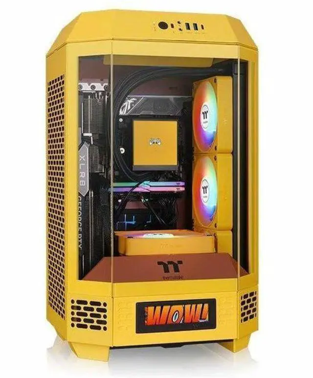 Alt view image 11 of 17 - Thermaltake Tower 250 mITX Mini Tower; 2x120mm CT Fans Included; 360mm Radiator Support; 360mm GPU Clearance; Dual Chamber; Butter Caramel; CA-1Z9-00SMWN-00