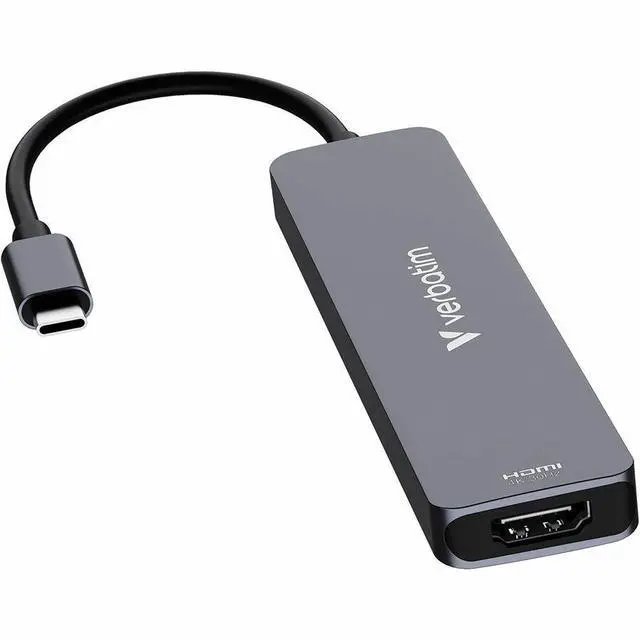 Alt view image 3 of 12 - Verbatim USB-C Essentials Multiport Hub - 7 Ports - for Camera - Charging Capability - Memory Card Reader - SD, microSD - USB Type C - 4K @30Hz - 3840 x 2160 - 4 x USB Ports - 2 x USB Type-A Ports - U
