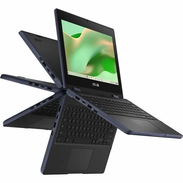 Alt view image 2 of 8 - Asus Chromebook CZ11 Flip CZ1104FM2A-YZ42T 11.6" Touchscreen Rugged Convertible 2 in 1 Chromebook - HD - Octa-core (ARM Cortex A76 + Cortex A55) - 4 GB - 32 GB Flash Memory - Mineral Gray - Media