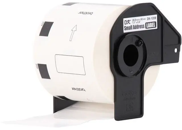 Alt view image 18 of 18 - Brother DK-1209 Small Address Paper Labels 2-4/10" x 1-1/10" Black on White 800 Labels/Roll 3 Rolls/Box (DK-12093PK)