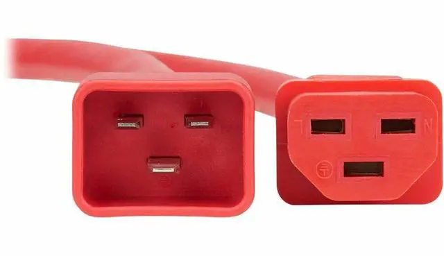 Alt view image 2 of 7 - Eaton Tripp Lite Series Power Cord, C20 to C21 - Heavy-Duty, 20A, 250V, 12 AWG, 5 ft. (1.5 m), Red - For Network Switch, PDU, UPS, Switch, Server, Network Device, Rack, Blade Server, Router - 12 Gauge