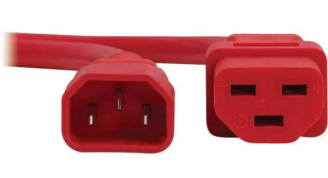 Alt view image 2 of 7 - Eaton Tripp Lite Series Power Cord, C14 to C21 - Heavy-Duty, 15A, 250V, 14 AWG, 5 ft. (1.5 m), Red - For Computer, Server, UPS, PDU, Switch, Rack, Network Device, Blade Server, Router, Network Switch
