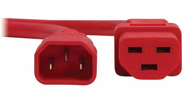Alt view image 2 of 7 - Eaton Tripp Lite Series Power Cord, C14 to C21 - Heavy-Duty, 15A, 250V, 14 AWG, 4 ft. (1.2 m), Red - For Computer, Server, UPS, PDU, Switch, Rack, Network Device, Blade Server, Router, Network Switch