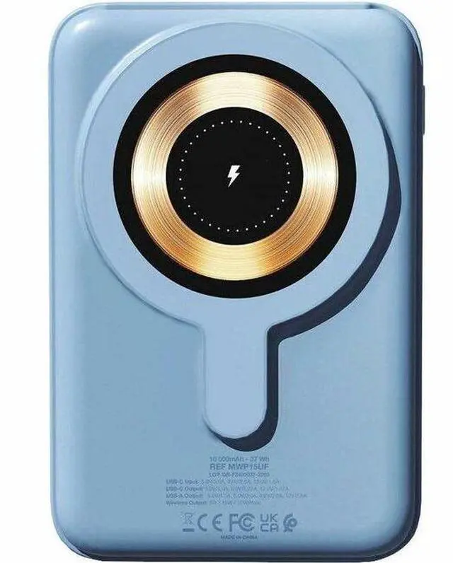 Main image of Urban Factory Magnee 10000 mAh Power Bank - For Smartphone - 10000 mAh - 4.50 A, 3 A, 2.22 A, 1.67 A, 2 A, 1.50 A - USB Type-C Connector - 2 x USB - Allure Blue