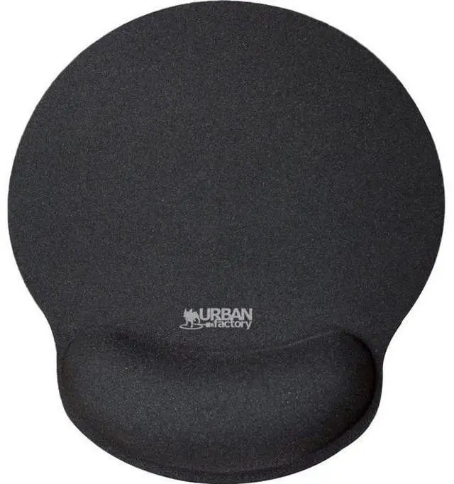 Main image of Urban Factory Ergonomic Mouse Pad with Hand-rest - 9.84" Height x 8.66" Width x 1.10" Depth - Black - Gel - Water Resistant, Anti-slip