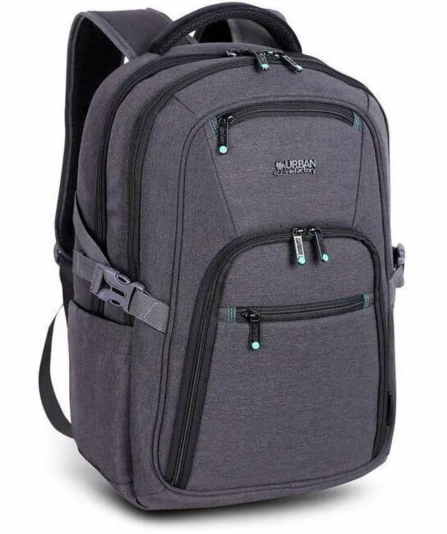 Main image of Urban Factory HEAVEE GREEN Carrying Case (Backpack) for 10.5" to 14.1" Notebook - Dark Gray - Water Resistant, Shock Absorbing, Water Proof - Polyethylene Terephthalate (PET), 210D Polyester HTE14UF