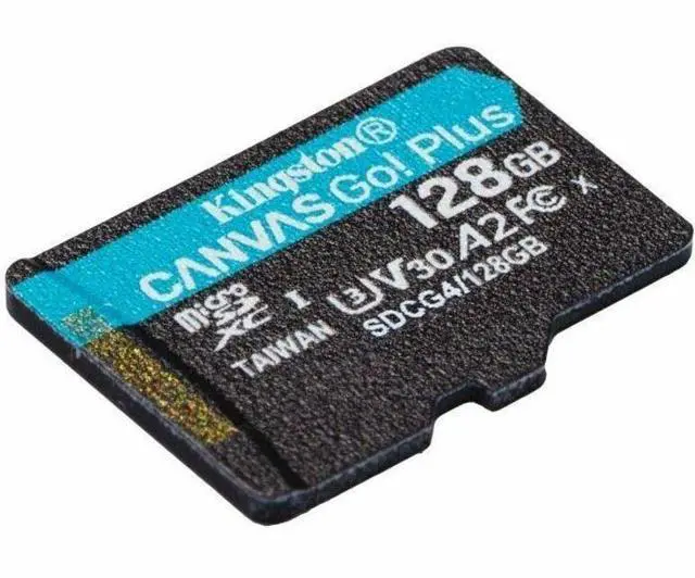 Alt view image 2 of 3 - Kingston Canvas Go! Plus 128 GB Class 10/UHS-I (U3) V30 microSDXC - 200 MB/s Read - Lifetime Warranty