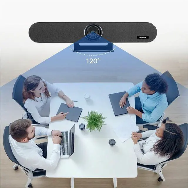 Alt view image 3 of 7 - ROCWARE RB10 Video Conferencing Camera - 20 Megapixel - 30 fps - USB 3.0 Type C - 4K - 3840 x 2160 Video - CMOS Sensor - Adjustable Focus - 120° Angle - Table Mount, Wall - 5x Digital Zoom - M