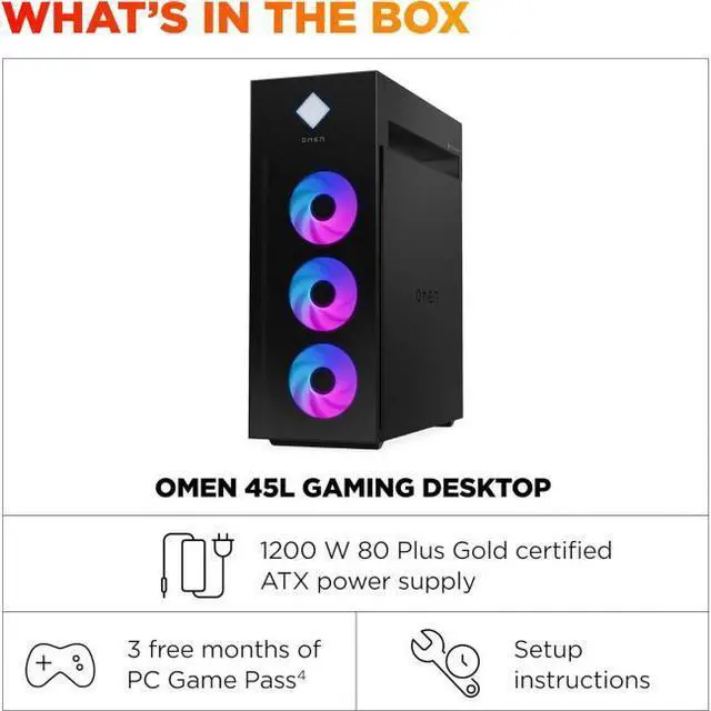 Alt view image 9 of 15 - HP OMEN 45L GT22-3090 Gaming PC, Intel Core Ultra 9 285K 3.2GHz Processor; NVIDIA GeForce RTX 5090 32GB GDDR7; Kingston FURY 64GB DDR5-5600 XMP RGB Heatsink RAM; 2TB NVMe SSD