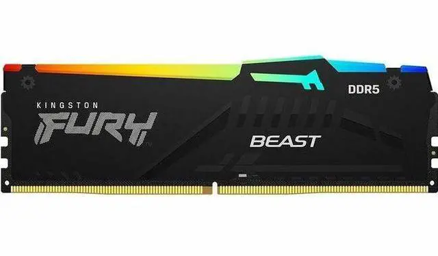 Main image of Kingston FURY Beast RAM Module - For Motherboard - 64 GB (2 x 32GB) - RGB - DDR5-5600/PC5-44800 DDR5 SDRAM - 5600 MHz Single-rank Memory - CL40 - 1.25 V - Non-ECC - Unbuffered - 288-pin - DIMM - Lifet