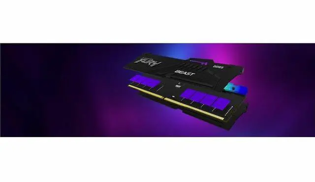 Alt view image 2 of 13 - Kingston FURY Beast RAM Module - For Motherboard - 32 GB (1 x 32GB) - RGB - DDR5-5200/PC5-41600 DDR5 SDRAM - 5200 MHz Single-rank Memory - CL40 - 1.25 V - Non-ECC - Unbuffered - 288-pin - DIMM - Lifet