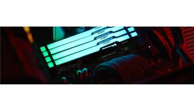 Alt view image 6 of 13 - Kingston FURY Beast RAM Module - For Motherboard - 32 GB (1 x 32GB) - RGB - DDR5-5200/PC5-41600 DDR5 SDRAM - 5200 MHz Single-rank Memory - CL40 - 1.25 V - Non-ECC - Unbuffered - 288-pin - DIMM - Lifet