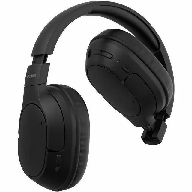 Alt view image 8 of 13 - Belkin SoundForm Surround Wireless Over-Ear Headphones - Black