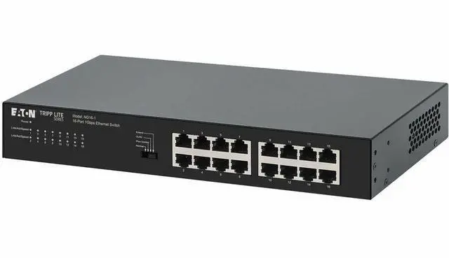 Alt view image 4 of 6 - Eaton Tripp Lite Series 16-Port 10/100/1000 Mbps Desktop Gigabit Ethernet Unmanaged Switch, Metal Enclosure - 16 Ports - 2 Layer Supported - 1U - Rack-mountable, Desktop, Wall Mountable - 3 Year Limit