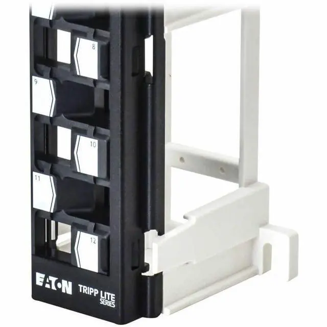 Alt view image 5 of 10 - Eaton Tripp Lite Series 12-Port Wall-Mount Patch Panel for UTP Keystone Jacks, Offset Ports, TAA - 12 Port(s) - 12 x RJ-45 - Category 5, Category 5e, Category 6, Category 6a - Twisted Pair - Black - W