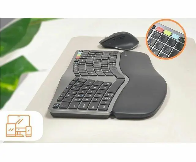 Alt view image 3 of 7 - Macally X9 Performance Keyboard and Mouse - Scissors Wireless Bluetooth/RF 2.40 GHz Keyboard - Wireless Bluetooth/RF Mouse - Compatible with Notebook, Computer, Desktop Computer for PC, Mac
