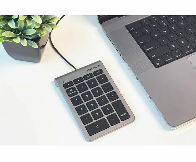 Alt view image 4 of 8 - Macally Wired USB C Numeric Keypad for Mac - Work Better - Type C Number Pad for MacBook Pro/Air, iMac, and PC - USB C Wired Number Pad with 5ft Cable and Arrow Keys - 10 Key USB Keypad for Laptop