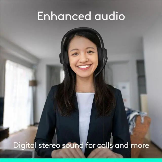 Alt view image 3 of 7 - Logitech H390 USB Type C Noise Cancelling Computer Headset - Black
